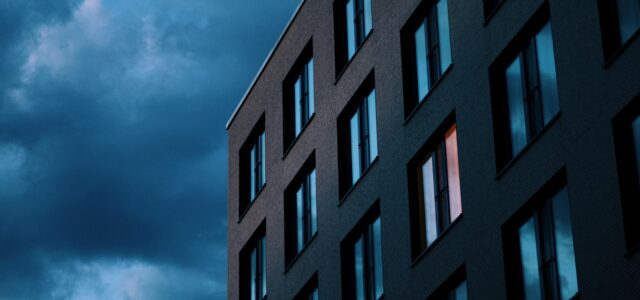 A property with grey, cloudy skies
